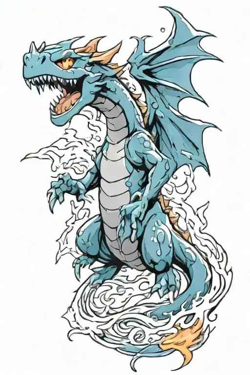 Charizard breathing fire tattoo design idea