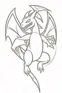 Charizard flying tattoo design idea