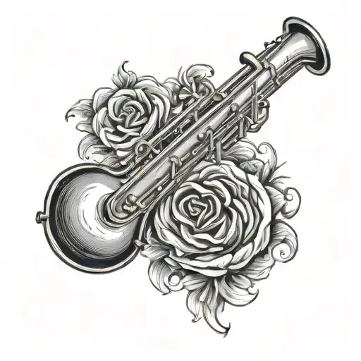 trombone made tattoo design idea