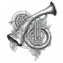 trombone made tattoo design idea