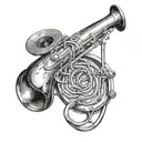 trombone made tattoo design idea
