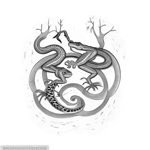 A tattoo combining the client's love for reptiles and literature, featuring a lizard or snake intertwined with a quote from a favorite book tattoo design idea