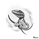 A tattoo combining the client's love for reptiles and literature, featuring a lizard or snake intertwined with a quote from a favorite book tattoo design idea