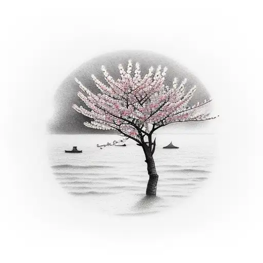  cherry blossom tree tattoo design idea