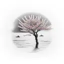  cherry blossom tree tattoo design idea