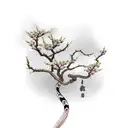snake wrapped around cherry blossom tree tattoo design idea
