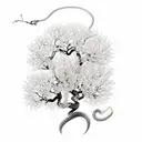 snake wrapped around cherry blossom tree tattoo design idea