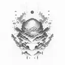 clouds with roman 8:18 tattoo design idea