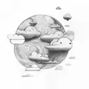 clouds with roman 8:18 tattoo design idea