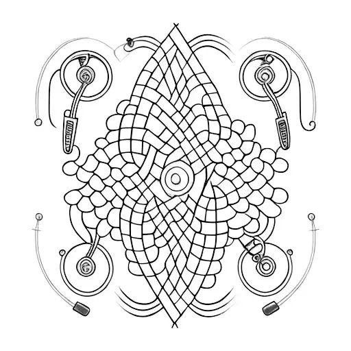 Musical stethoscope tattoo design idea