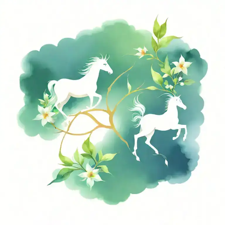 nature Sagittarius and Gemini tattoo design idea