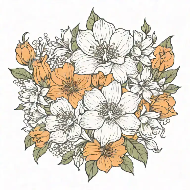 November birth flowers with May birth flowers  tattoo design idea