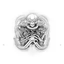 a motorcycle engine, which seems to be part of some internal organ of my body. That transmits power, wisdom and rebelli tattoo design idea