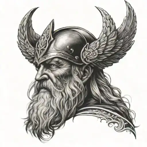 odin the allfather face viking tattoo design idea