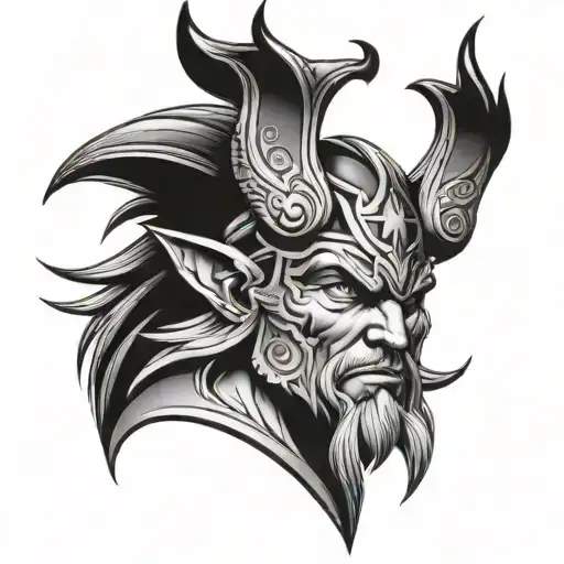 Odins face one eye tattoo design idea