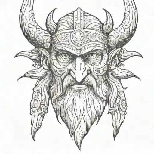 Odins face one eye tattoo design idea