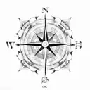 compass, beach, bear, and cross tattoo design idea