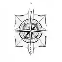 compass, beach, bear, and cross tattoo design idea
