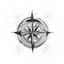 beach, bear, compass and cross tattoo design idea