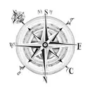 compass, beach, bear, and cross tattoo design idea