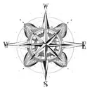 compass, beach, bear, and cross tattoo design idea