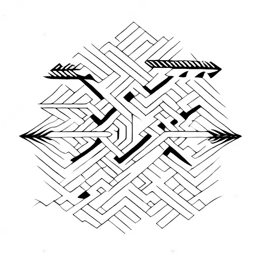 two indian arrows crossing to make X tattoo design idea