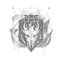 Arrows crossing to make x zodiac signs between spaces of the arrow x, aries, leo, taurus, and Virgo tattoo design idea