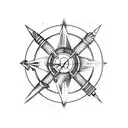 Arrows crossing to make x zodiac signs between spaces of the arrow x, aries, leo, taurus, and Virgo tattoo design idea