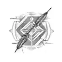 two indian arrows with feathers crossing to make X tattoo design idea