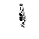 a basketball player in the air tattoo design idea