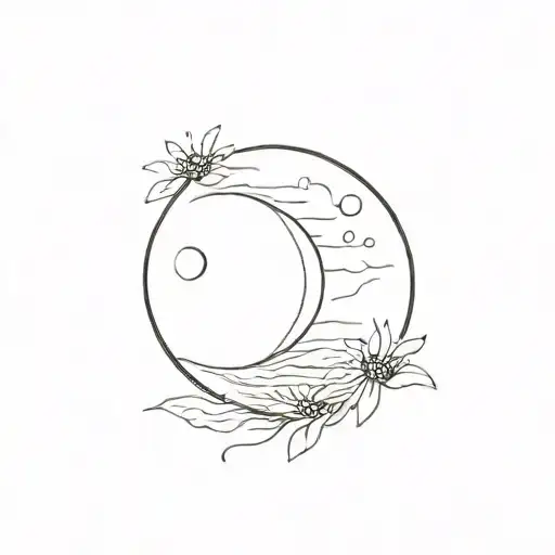 full moon  sun newborn baby Salvador  tattoo design idea