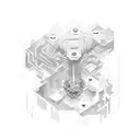 computer processing unit architecture linework tattoo design idea