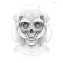 computer processing unit architecture linework tattoo design idea