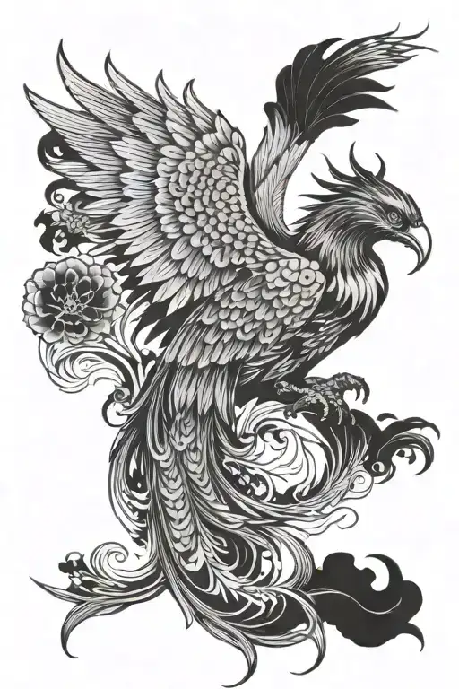 pheonix rising tattoo design idea