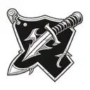 military hatchet with arrowhead arrow crossed tattoo design idea