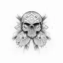 skull indian tattoo design idea