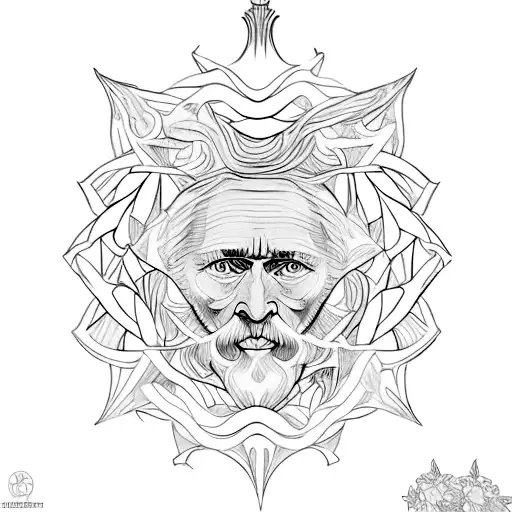 farfalla a forma di stella in stile van gogh tattoo design idea