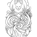 farfalla a forma di stella in stile van gogh tattoo design idea