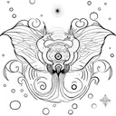 farfalla a forma di stella in stile van gogh tattoo design idea