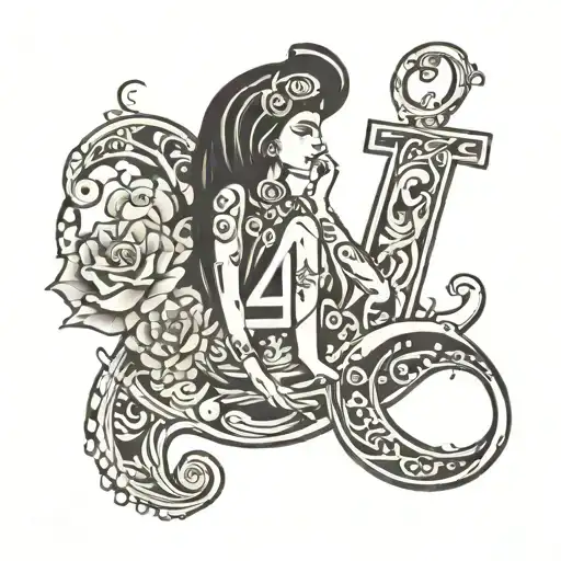 Maya with the number 14 and a cool font tattoo design idea