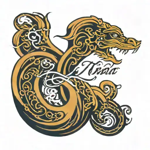 Arabic word for freedom shaped like waves tattoo design idea