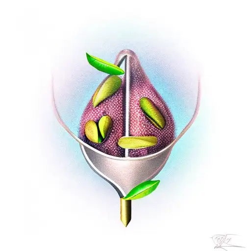 pistachio growing inside bulb tattoo design idea