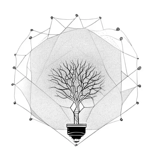 tree growing inside light bulb tattoo design idea