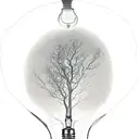 tree growing inside light bulb tattoo design idea
