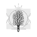 tree growing inside light bulb tattoo design idea