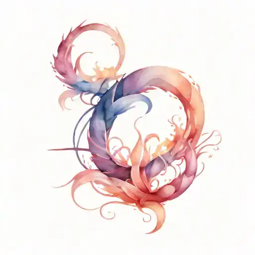 jely fish and  enso tattoo design idea