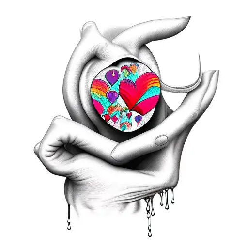 Crying Heart tattoo design idea