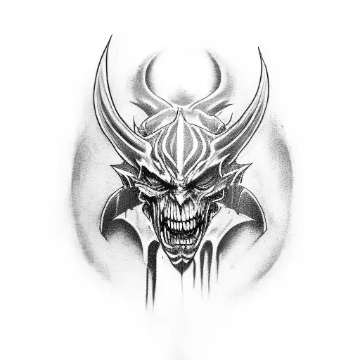 Design a black-grey tattoo showcasing iconic imagery from Devil May Cry and video games tattoo design idea