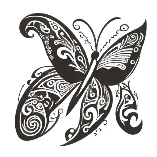 butterfly, semicolon, arrow tattoo design idea