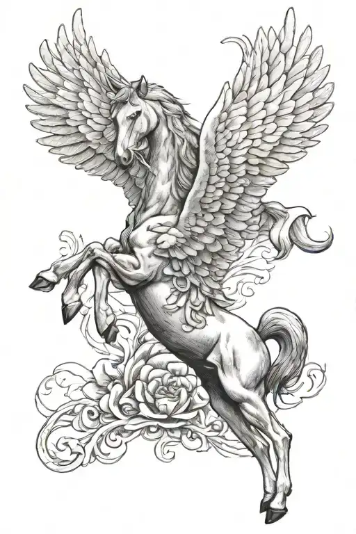 pegasus tattoo on inner forearm tattoo design idea